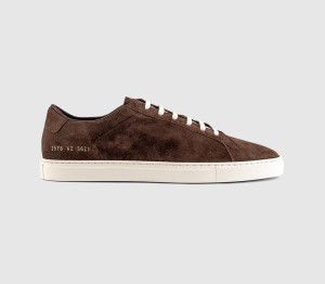 Common Projects Mens Achilles Slim Premium Trainers Brown Suede, 10