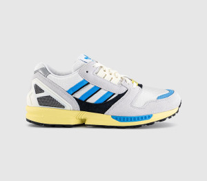 adidas Mens ZX8000 Made In Germany White Lucid Aquamarine Powder Yellow, 6