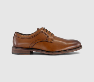 OFFICE Mens Marco Plain Toe Derby Shoes Tan Leather, 10