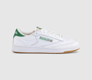Reebok Club C 85 Vintage Trainers White Glen Green Rubbber Gum, 8