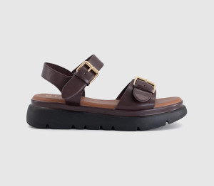 OFFICE Womens Sage Buckle Detail Platform Sandals Brown, 9