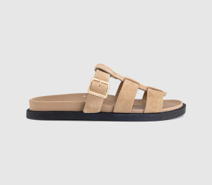 OFFICE Womens Shanty Fisherman Footbed Sliders Taupe Natural, 5