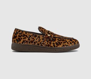 Adidas Womens Handball Spezial Loafers Leopard Black Dark Brown Multi, 6