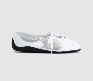 Puma Womens Ballet Nova Pumps White Silver, 3.5