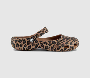 Crocs Womens Classic Ballet Shoes Leopard Multi, 7