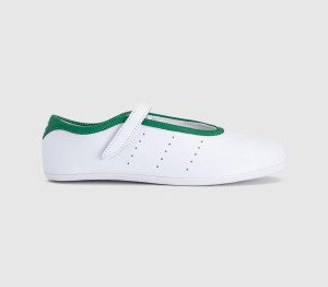 adidas Womens Stan Smith Low Ballet Trainers White White Green, 4
