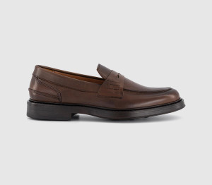 Poste Mens Perry Saddle Loafers Brown Leather, 9