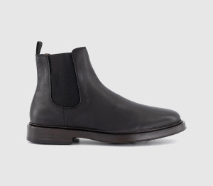 Poste Mens Pedro Smart Chelsea Boots Black Leather, 9
