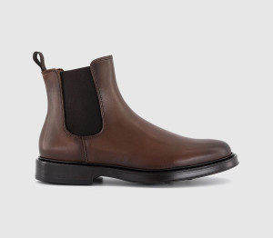Poste Mens Pedro Smart Chelsea Boots Brown Leather, 8