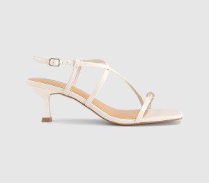 OFFICE Womens Mia Hardware Detail Heeled Sandals White, 8