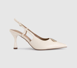 OFFICE Womens Hazel Trim Detail Slingback Court Heels Off White, 3