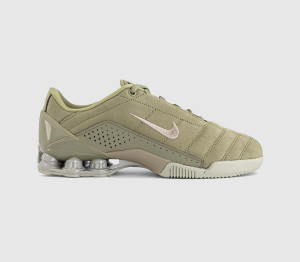 Nike Boys T90 Shox Trainers Neutral Olive Metallic Silver In Green, 4.5