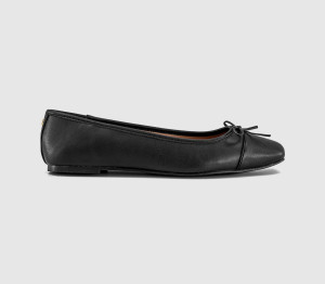 OFFICE Womens Fan Girl Square Toe Bow Ballet Pumps Black, 7