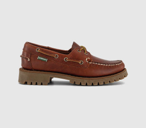 Sebago Womens Ranger Waxy Boat Shoes Brown Gum, 3