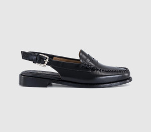 G.H Bass Weejun Penny Slingback Loafers Black Leather, 4