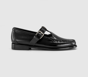 G.H Bass Womens Weejun Mary Janes Black Leather, 3
