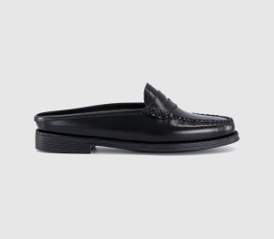 G.H Bass Womens Weejun Penny Slide Loafers Black Leather, 5