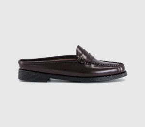 G.H Bass Womens Weejun Penny Sliders Chocolate Leather In Brown, 4