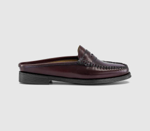 G.H Bass Womens Weejun Penny Slide Loafers Wine Leather In Red, 7