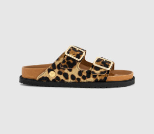1774 BIRKENSTOCK Womens Arizona Pony Like Fur Sandals Leopard In Multi