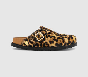 Birkenstock Womens Boston Pony Hair Clogs Leopard In Multi, 4