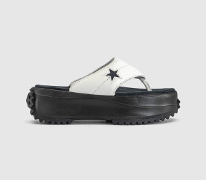 Converse Womens All Star Chuck Taylor Thong Sandals Vintage White Black Black, 8