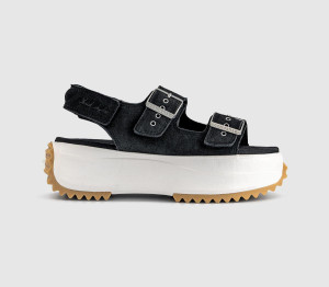 Converse Womens Run Star Sandals Black Vintage White Gum, 6.5