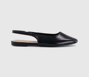 OFFICE Womens Fame Square Toe Slingback Flats Black, 6