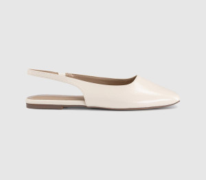 OFFICE Womens Fame Square Toe Slingback Flats Cream White, 5