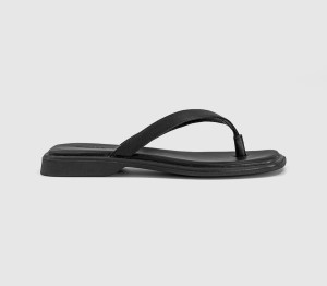 Vagabond Womens Izzy Toe Thong Sandals Black Leather, 6