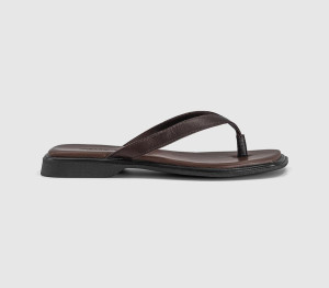 Vagabond Womens Izzy Toe Thong Sandals Chocolate Leather Brown, 3