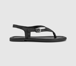 Vagabond Zaida Toe Thong Sandals Black Leather, 3