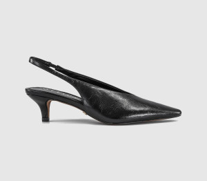 OFFICE Womens Monique High Vamp Slingback Kitten Heels Court Black, 3