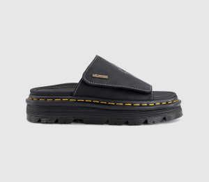 Dr. Martens Womens Zebzag Slide Flower Sandals Black Wyoming, 4