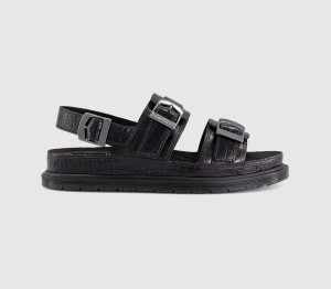 Dr. Martens Mens San Two Strap Sandals Dark Brown Analine Croc, 11