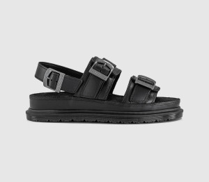 Dr. Martens Mens San Two Strap Sandals Black Orleans, 11