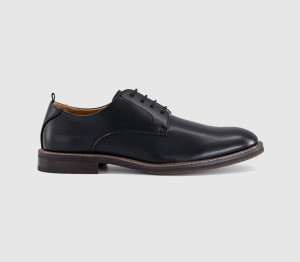 OFFICE Mens Marlborough Stitch Detail Plain Toe Derby Shoes Black, 6