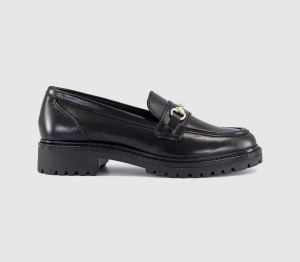 OFFICE Womens Fenna Chunky Cleated Snaffle Loafers Black Leather, 7