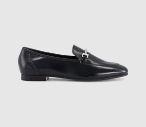 OFFICE Womens Freida Snaffle Loafers Black Leather, 8