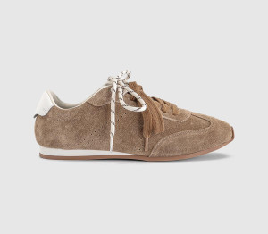 OFFICE Womens Talon Slim Sole Suede Runner Trainers Tan, 5