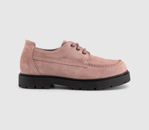 Birkenstock Womens Highwood Moc Lace Low Shoes Pink Clay Suede, 3