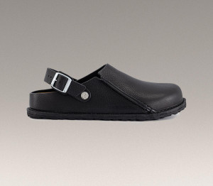 Birkenstock Womens Lutry Premium Clogs Black Leather, 6