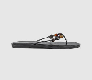 OFFICE Womens Soleil Beaded Toe Post Sandals Black, 3