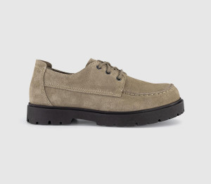 Birkenstock Mens Highwood Moc Lace Low Shoes Grey Taupe Suede, 8