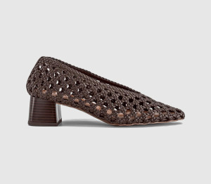 OFFICE Womens Matisse Basket Weave Stack Heels Court Brown, 6