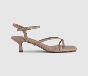 OFFICE Womens Miquita Toe Post Strappy Heeled Sandals Taupe Natural, 5
