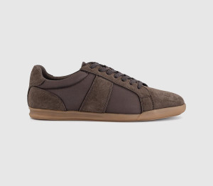 OFFICE Mens Cameron Slim Sole Runner Trainers Brown Suede, 10