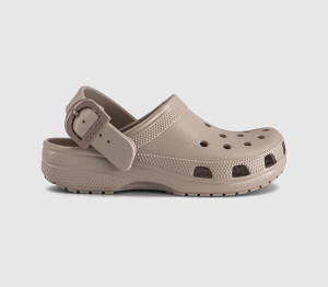 Crocs Womens Classic Buckle Clogs Dulce Enamel Natural, 7