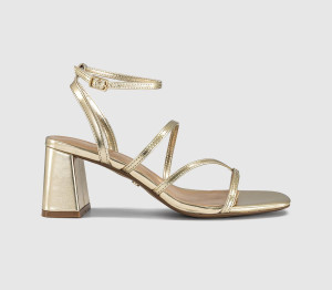 OFFICE Womens Malia Strappy Block Heeled Sandals Gold Multi, 6