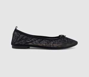 OFFICE Womens Flutter Mesh Bow Ballerinas Black, 5